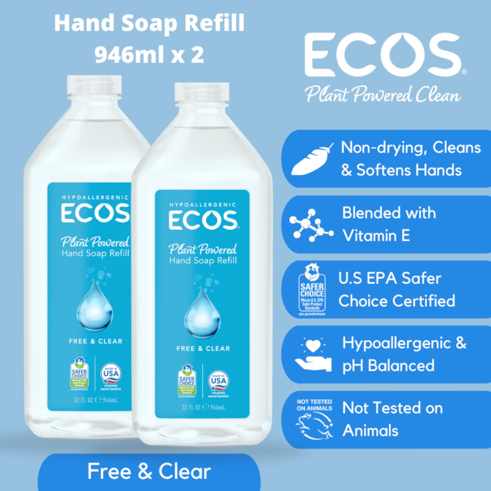 ECOS cruelty-free logo reinforces ethical, vegan-friendly cleansing standards