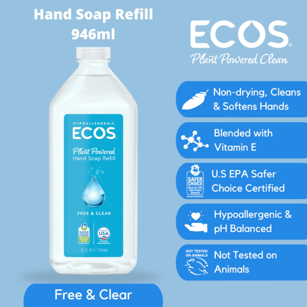 ECOS hand soap foam close-up highlights luxurious bubbles and skin-friendly cleansing