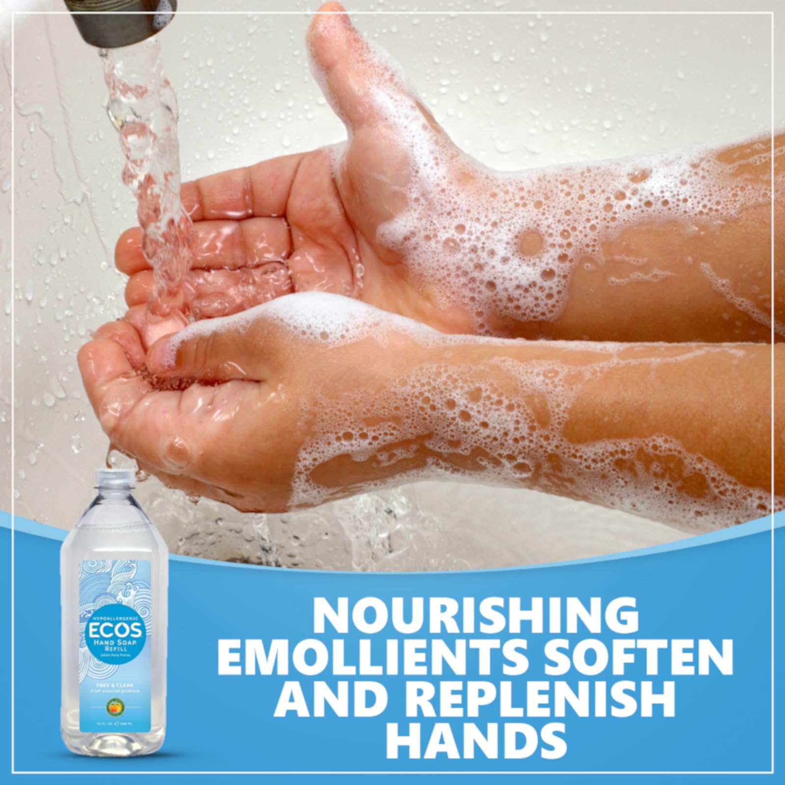 ECOS hands washing shows skin-friendly cleansing for sensitive hands