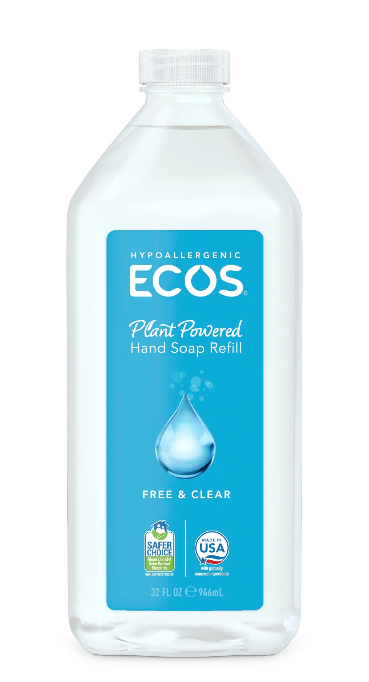 ECOS hand soap Free N Clear bottle for fragrance-free daily hand washing.