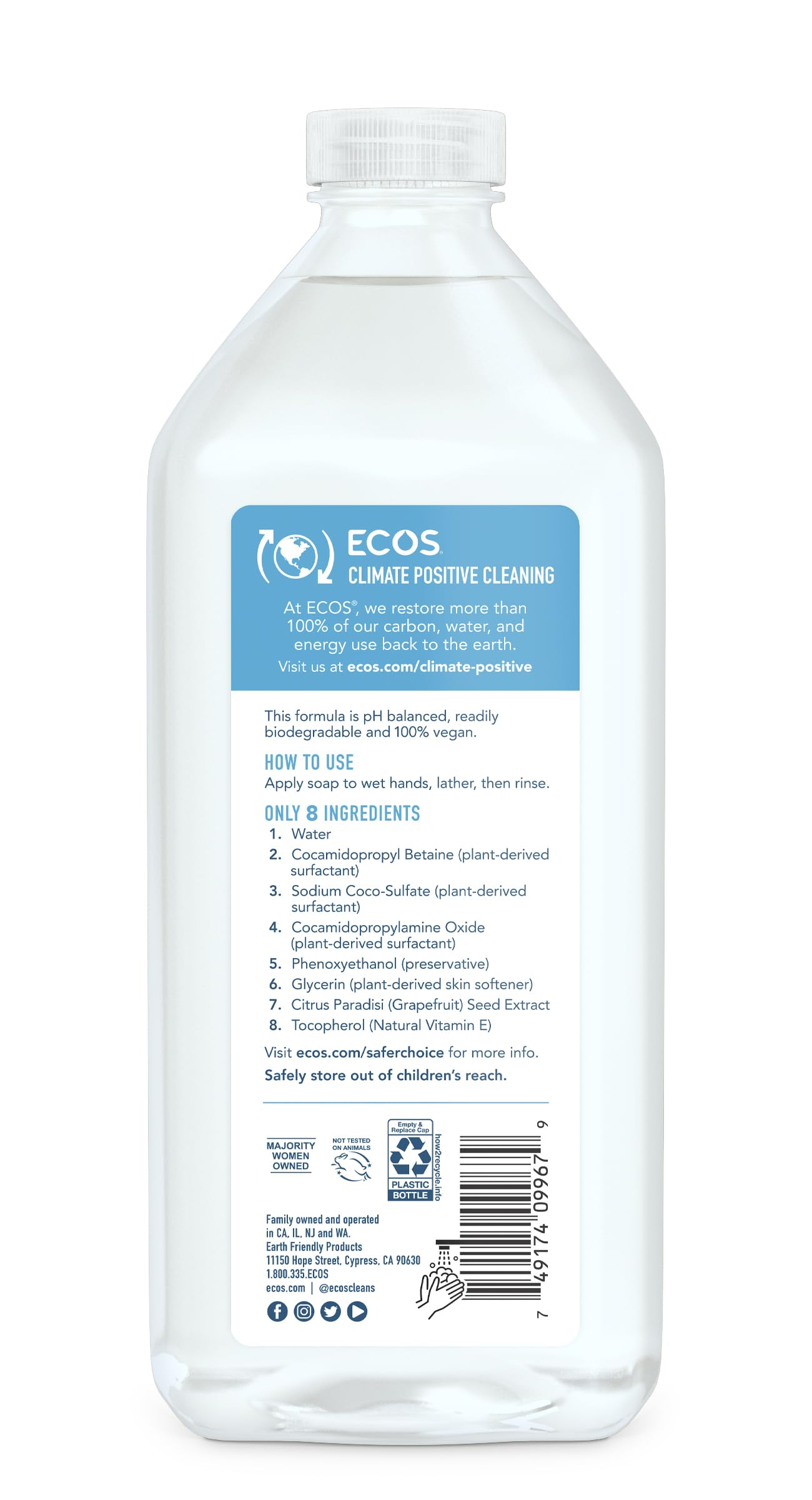 ECOS hand soap Free N Clear refill for sustainable refills.