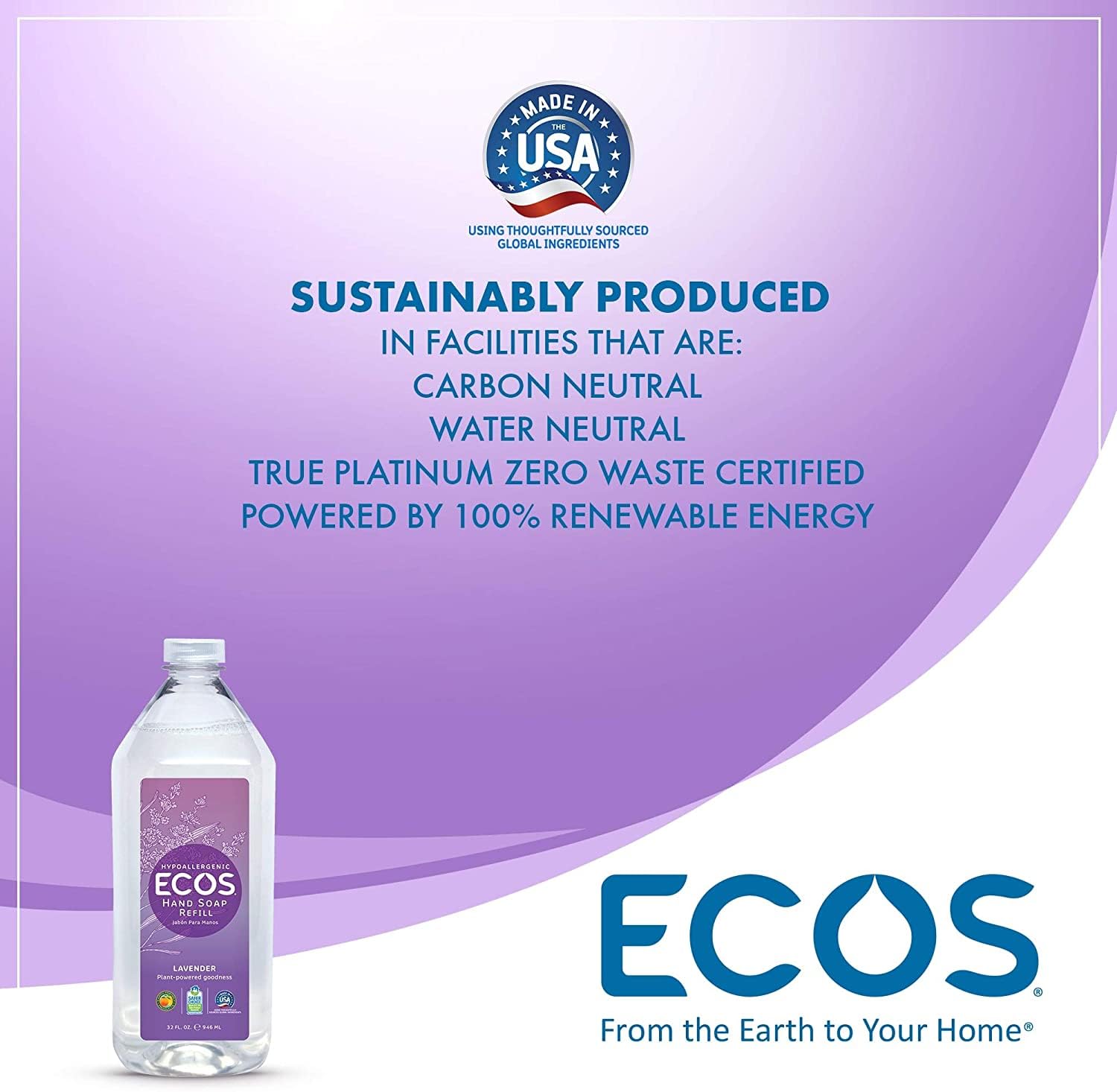 ECOS Lavender Hand Soap meadow scene evokes tranquil washing ritual