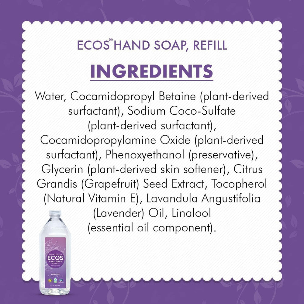 ECOS Lavender Hand Soap organic essential oils aroma hints calming scent