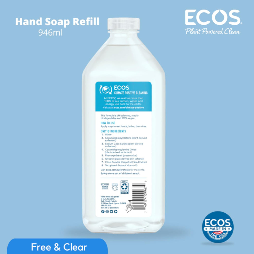 ECOS refill pack close-up emphasizes eco-friendly, plastic-saver option