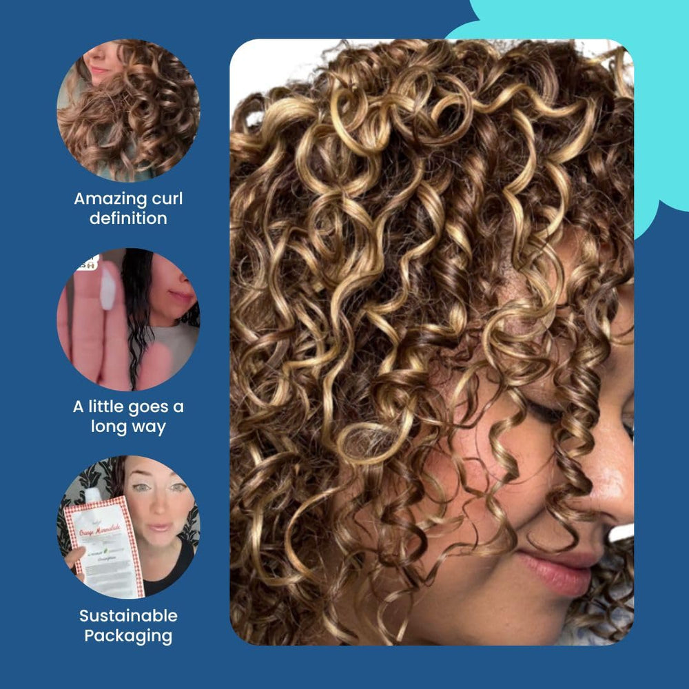 Ecoslay Orange Marmalade curl-definition image showing defined curls.