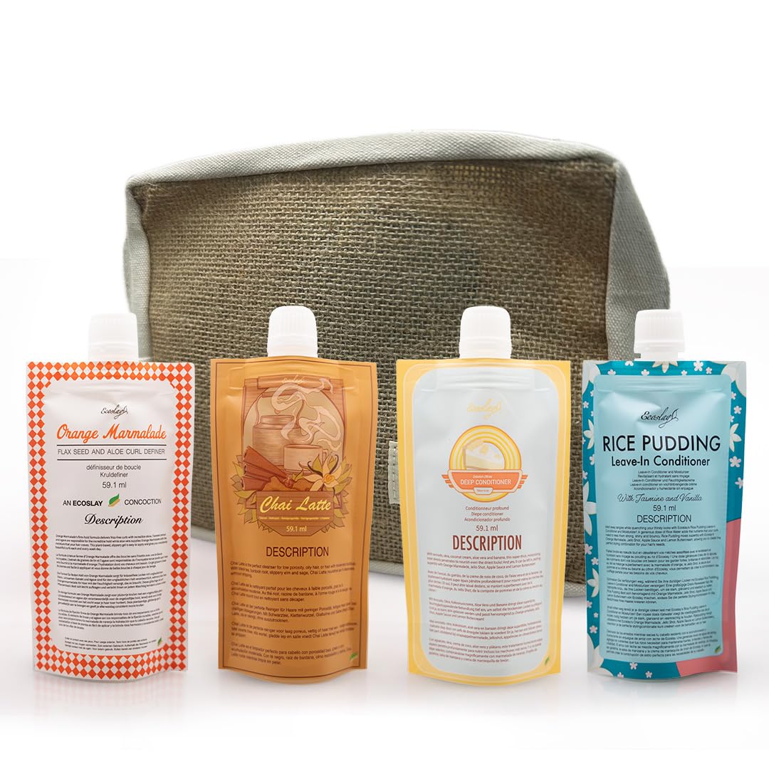 Ecoslay Orange Marmalade gel packaging highlights curl-definition potential for defined curls.