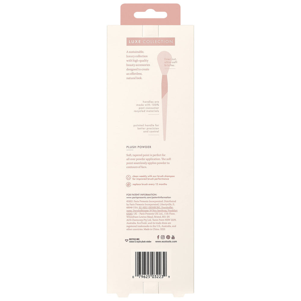 Fácil de limpiar con champú para brochas EcoTools Luxe Plush.