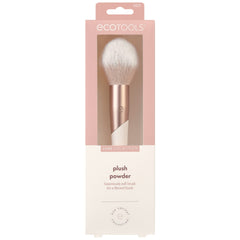 Pincel Luxe Plush de EcoTools para difuminar bronceador con precisión y control.