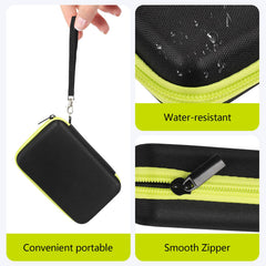 EcoVibe EVA case interior with pre-cut compartments keeps shaver components organized.