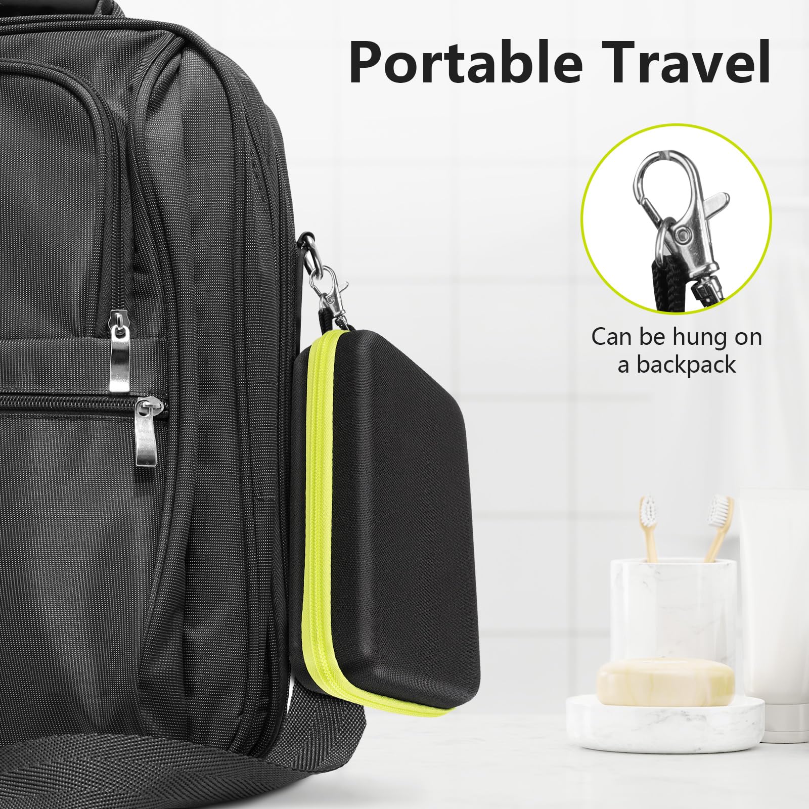 EcoVibe EVA case zipper opens 180 degrees for quick access.