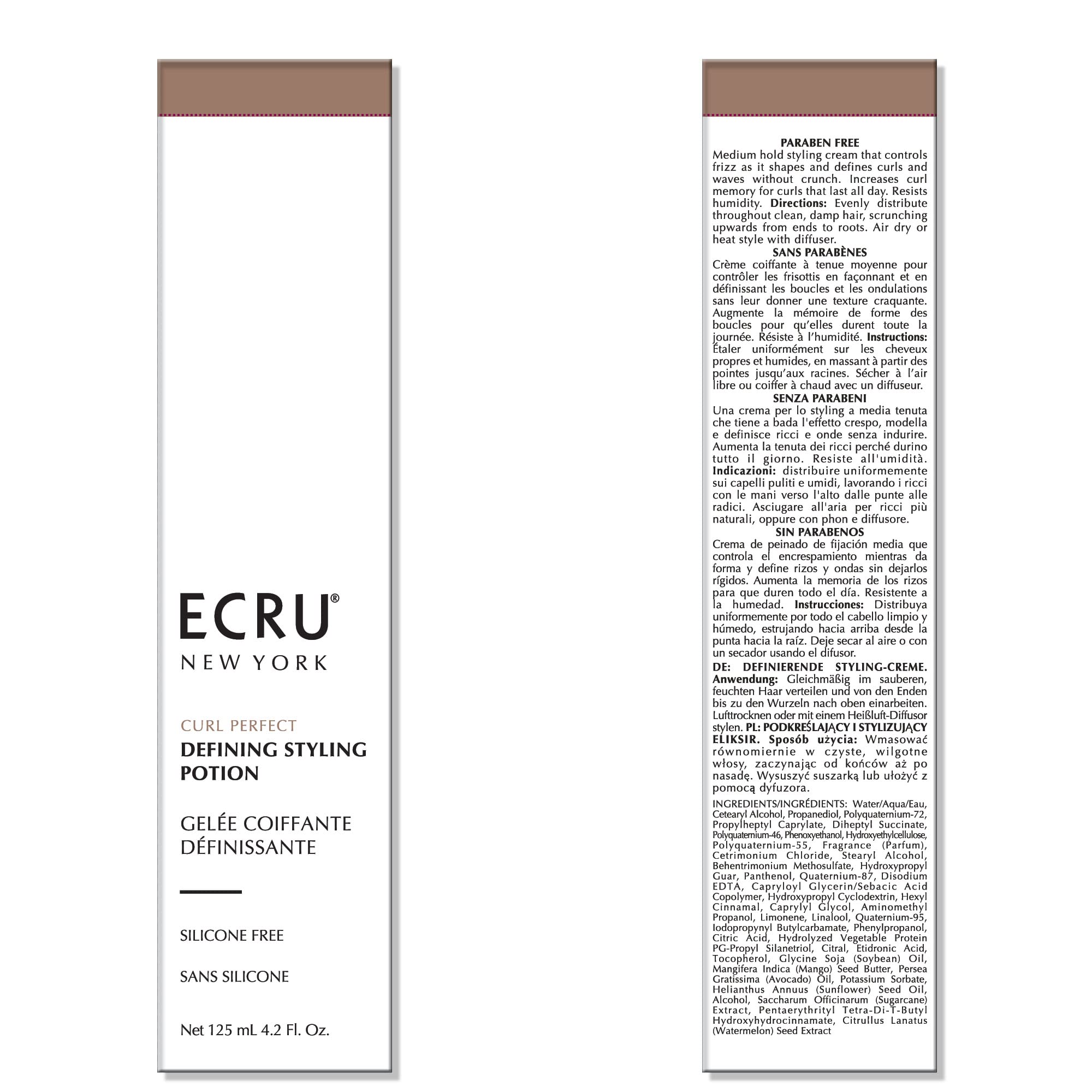 ECRU New York soft-shine-frizz-control closeup shows smooth texture.