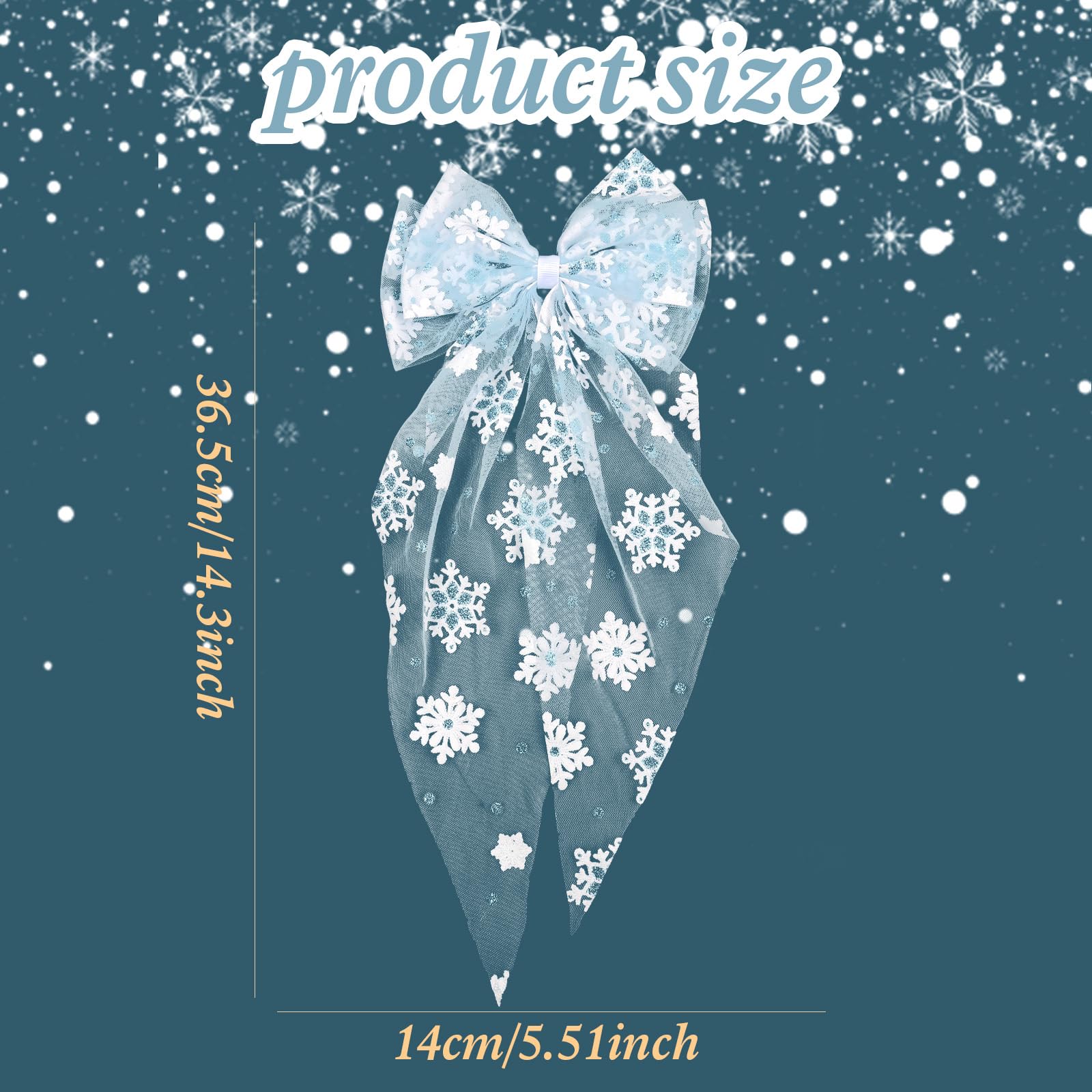 Ecuupas winter hair pin with lace bow complements festive looks
