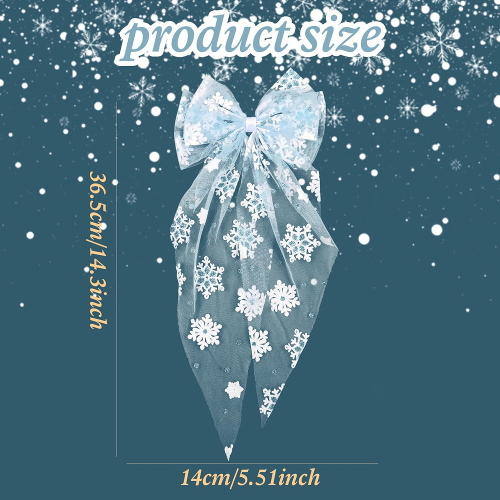 Ecuupas winter hair pin with lace bow complements festive looks