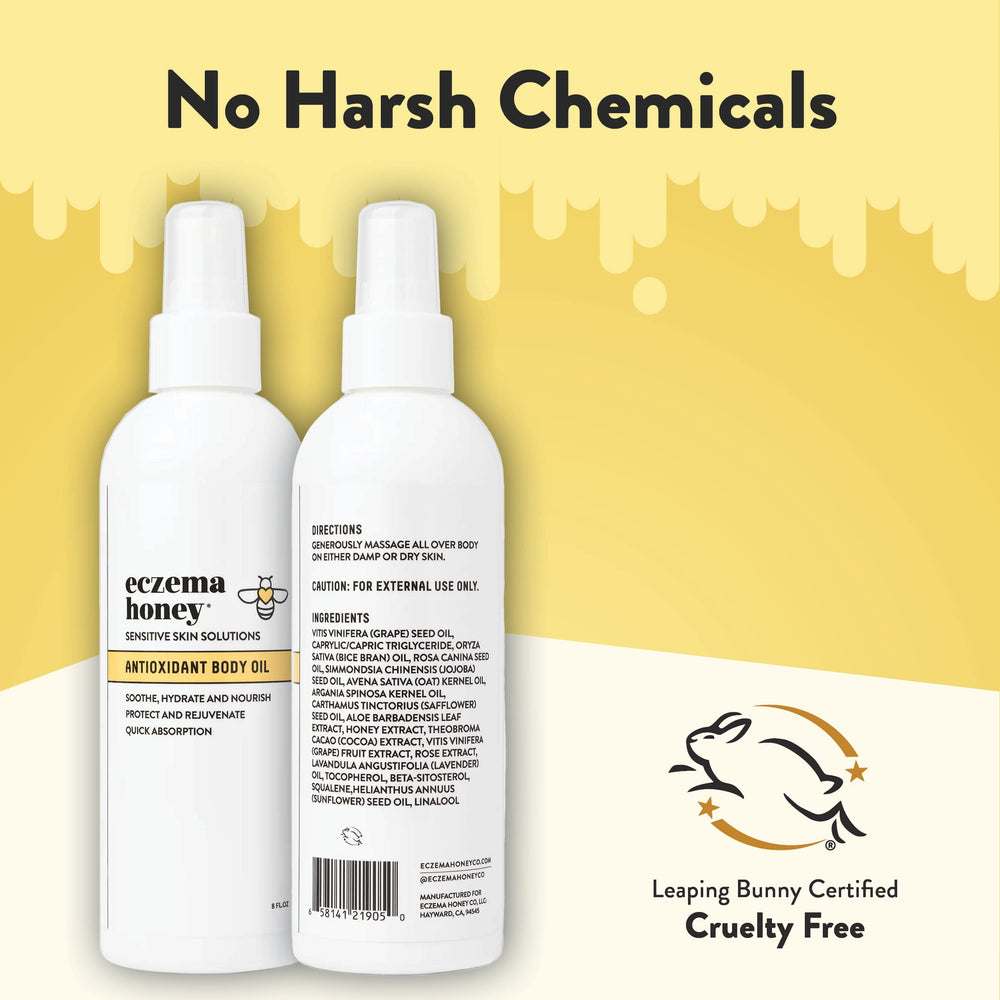 Leaping Bunny cruelty-free certification on Eczema Honey packaging