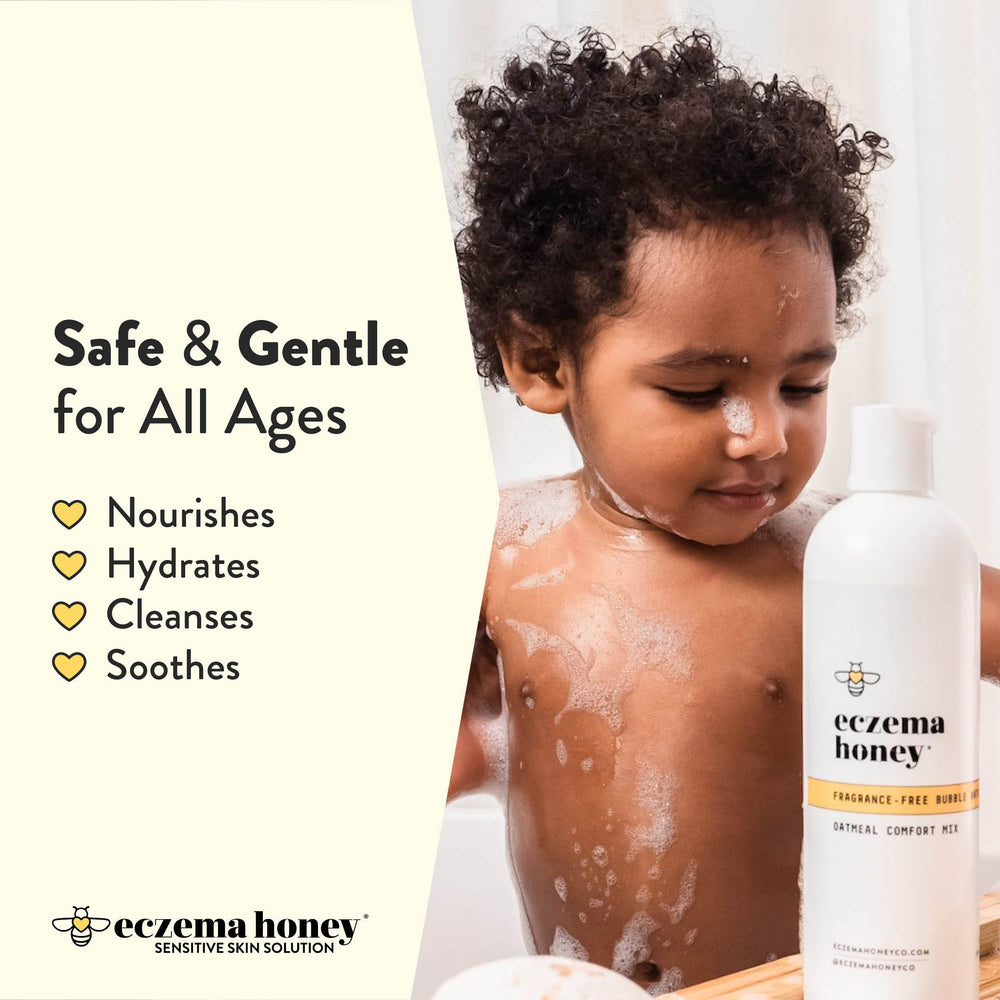 ECZEMA HONEY ingredients close-up highlighting honey and green tea for nourishing skincare.