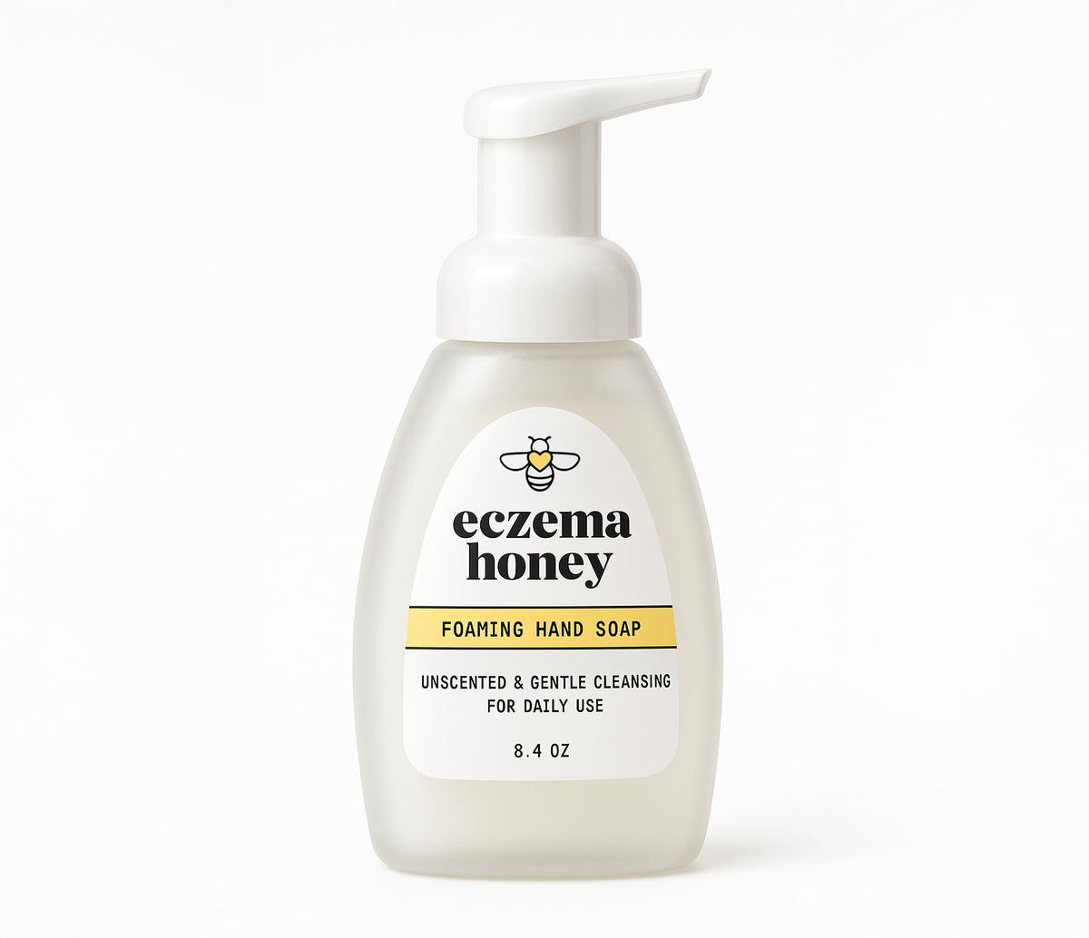 ECZEMA HONEY Gentle Foaming Hand Soap bottle: unscented cleansing for sensitive, dry hands