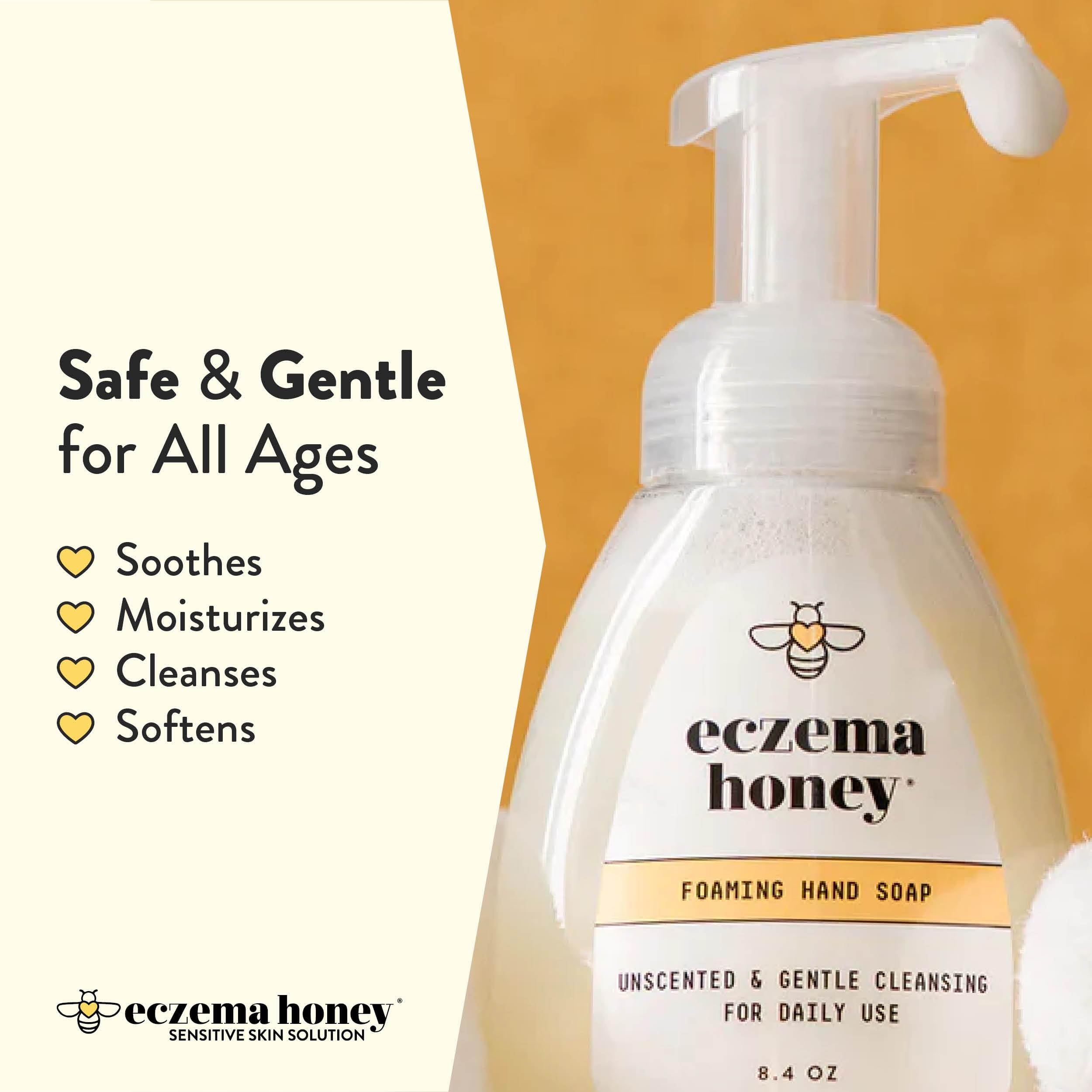 ECZEMA HONEY Gentle Foaming Hand Soap ingredients include organic honey and natural oils for gentle nourishment