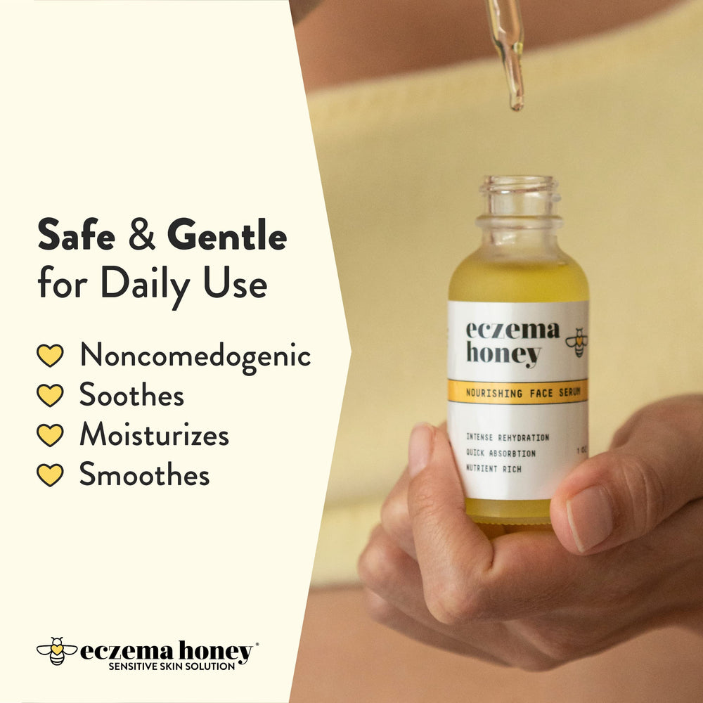ECZEMA HONEY Nourishing Face Serum with oat and marula ingredients for irritation relief.
