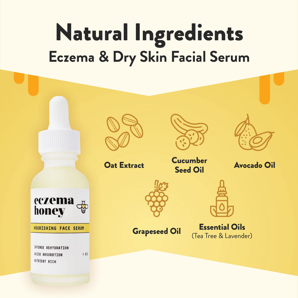 ECZEMA HONEY serum texture swirl shows quick absorption without clogging pores.
