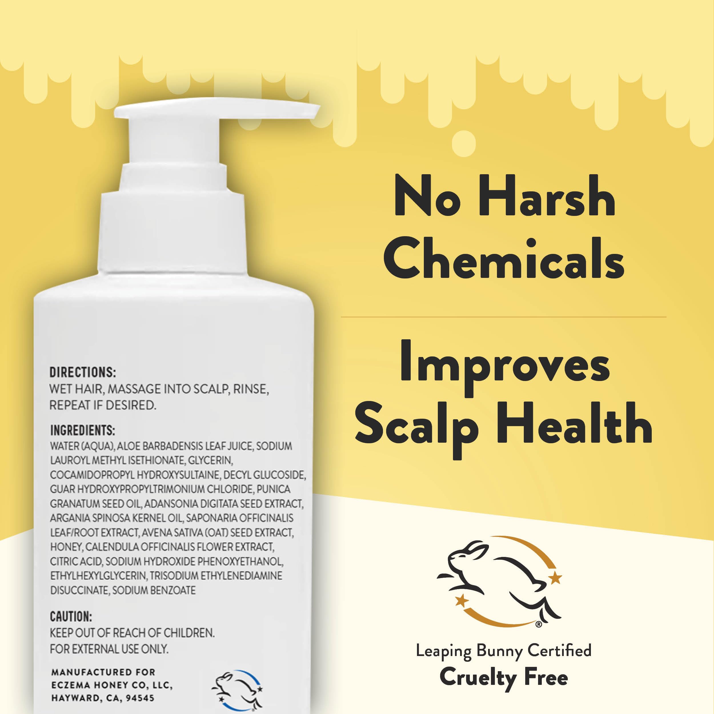 Ingredients focus on honey, oat seed, and paraben-free formula with argan oil.