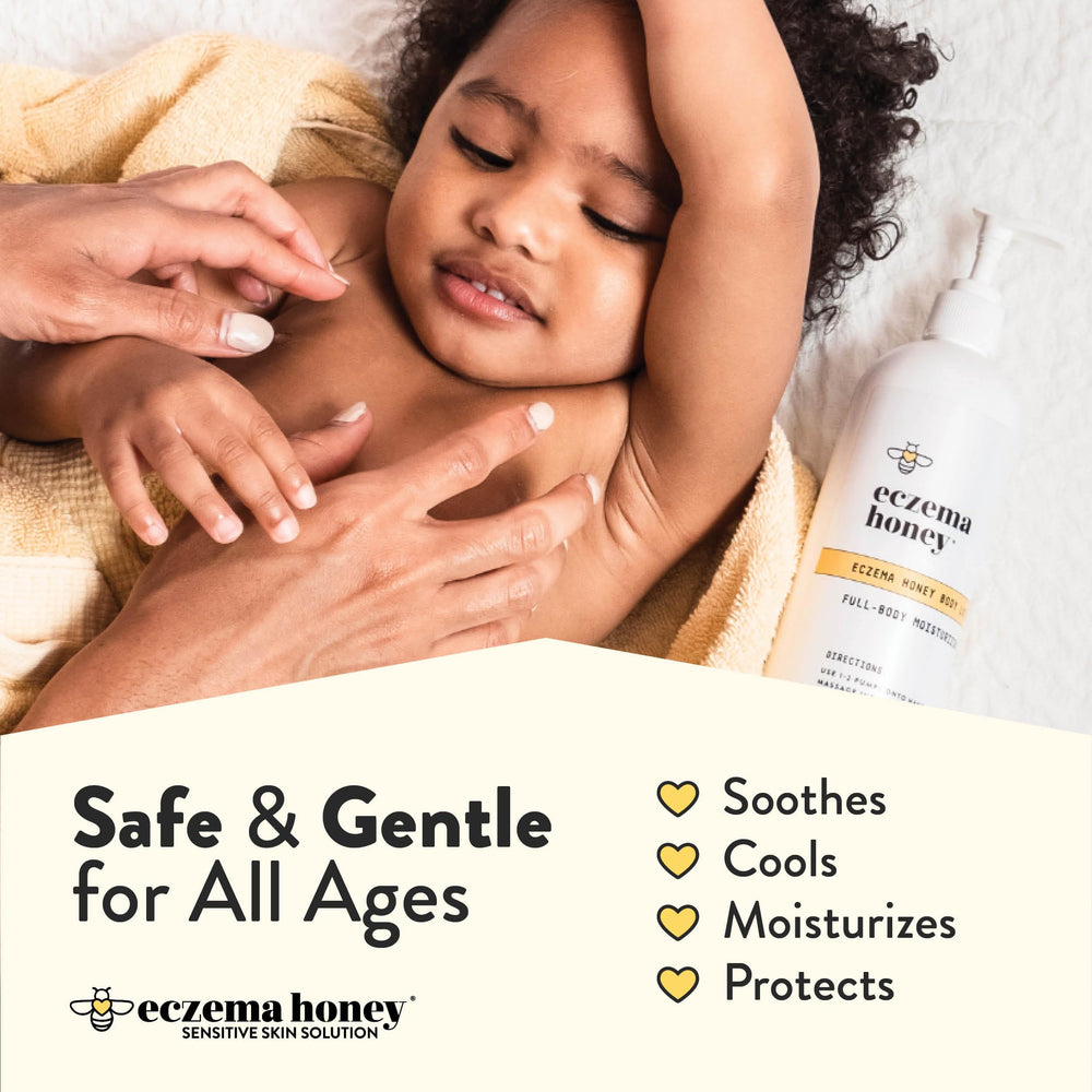 ECZEMA HONEY oatmeal body lotion packaging – dermatology-tested formula for all ages