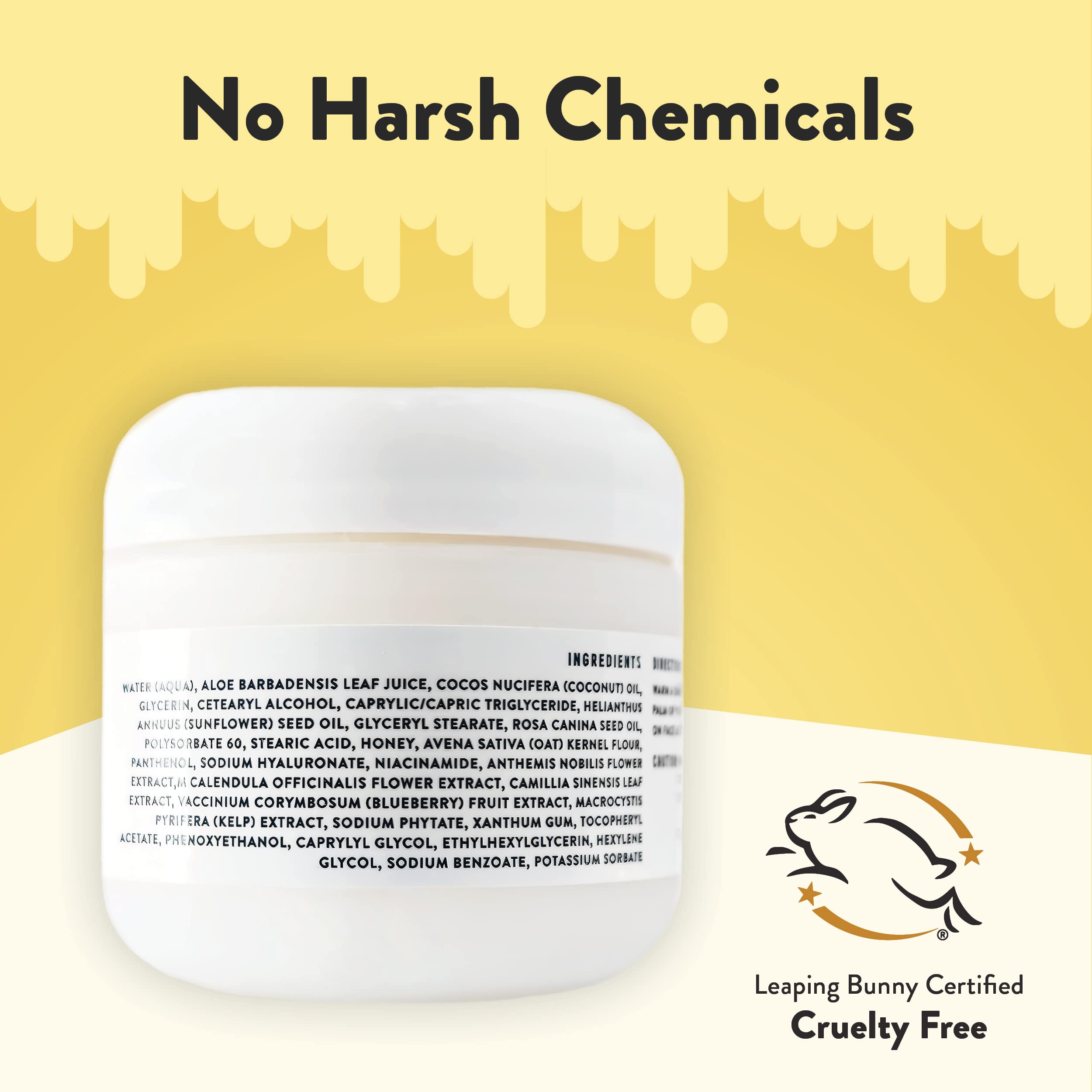Eczema Honey soothing facial cream at home application on skin.