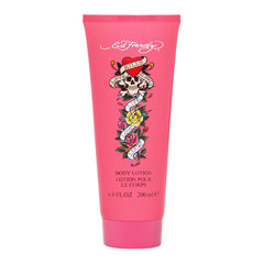 Ed Hardy Christian Audigier body lotion bottle shows 6.8 oz size for daily moisturization.