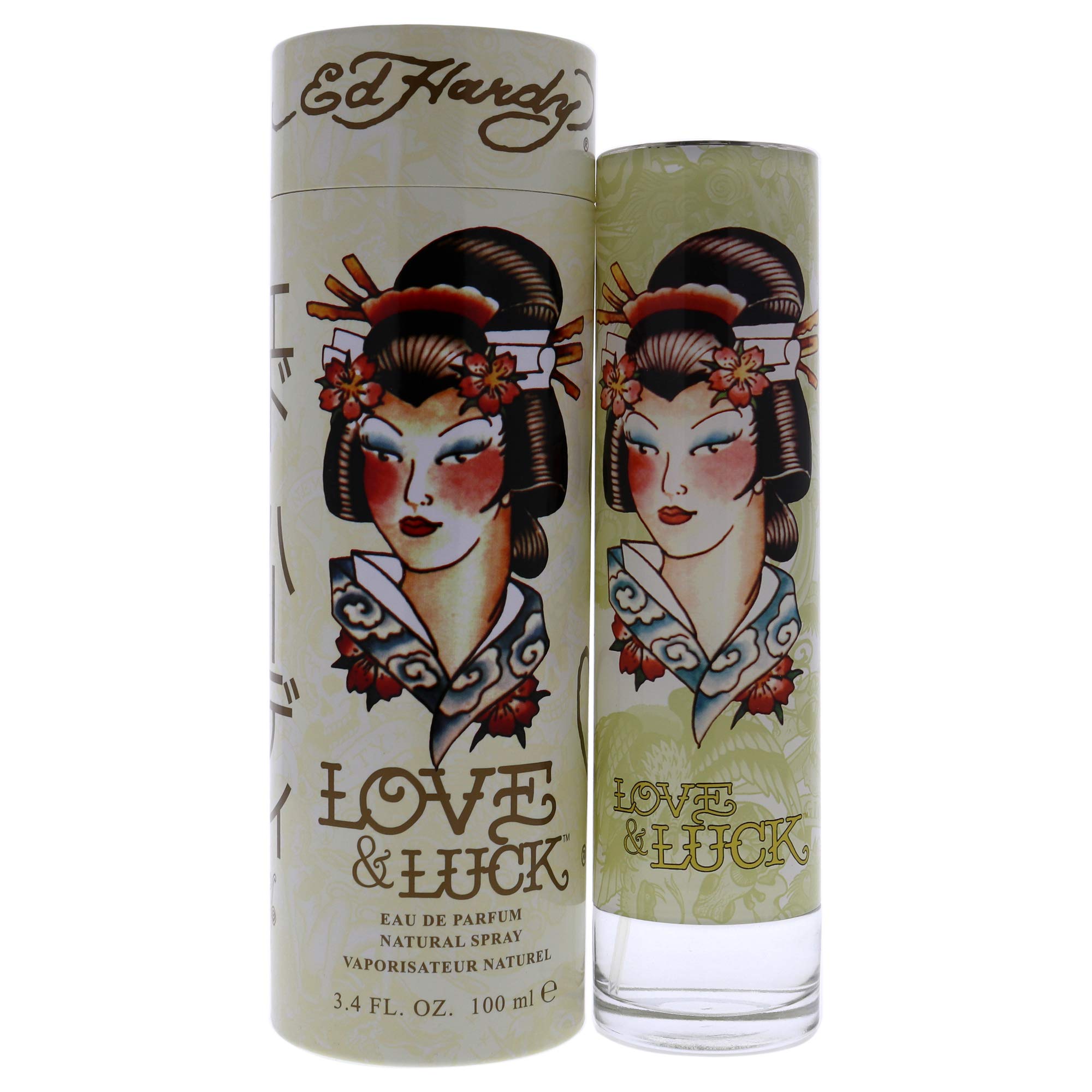 ED HARDY Love & Luck EDP bottle on display for confident day-to-night wear.