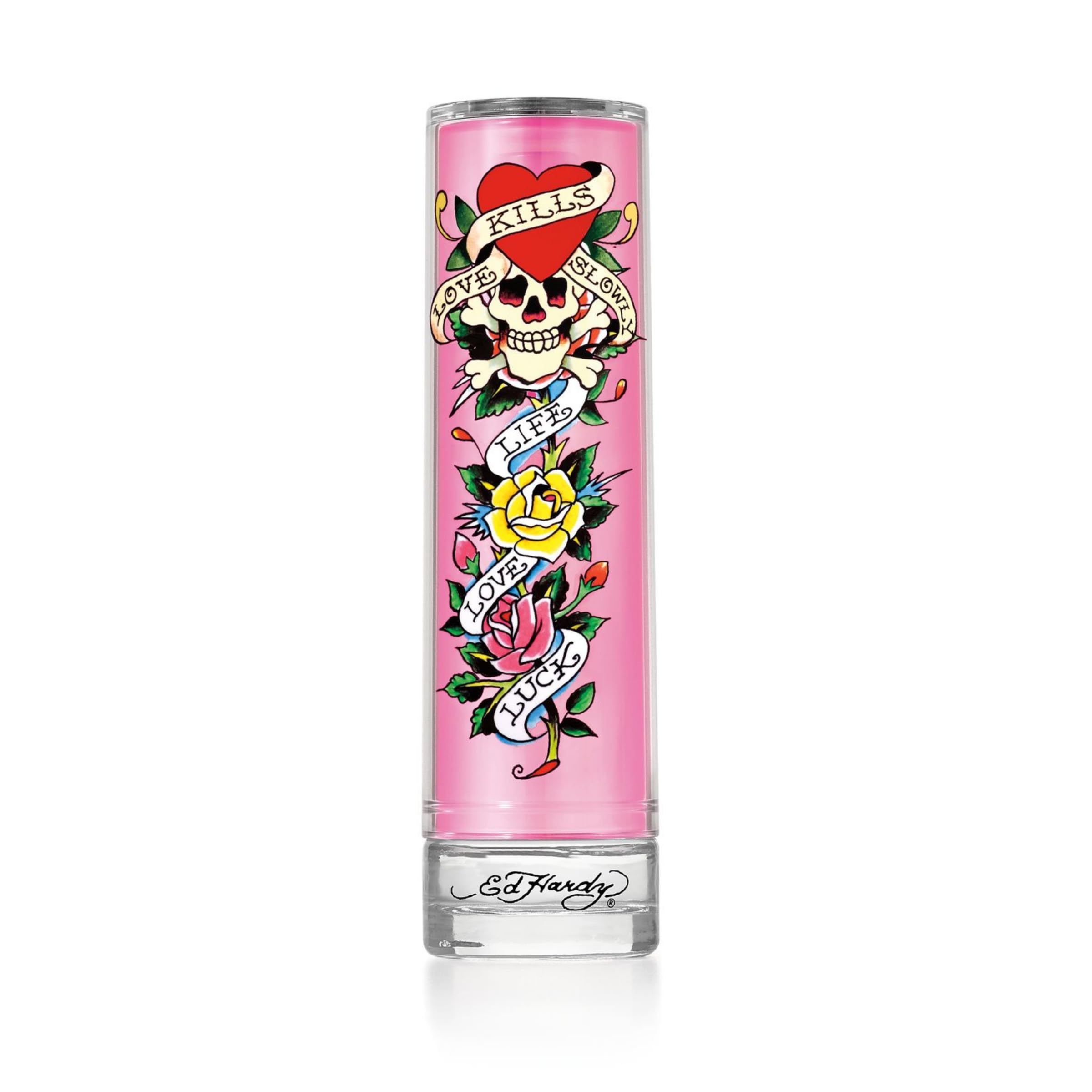 Ed Hardy perfume spray on pulse points for all day freshness