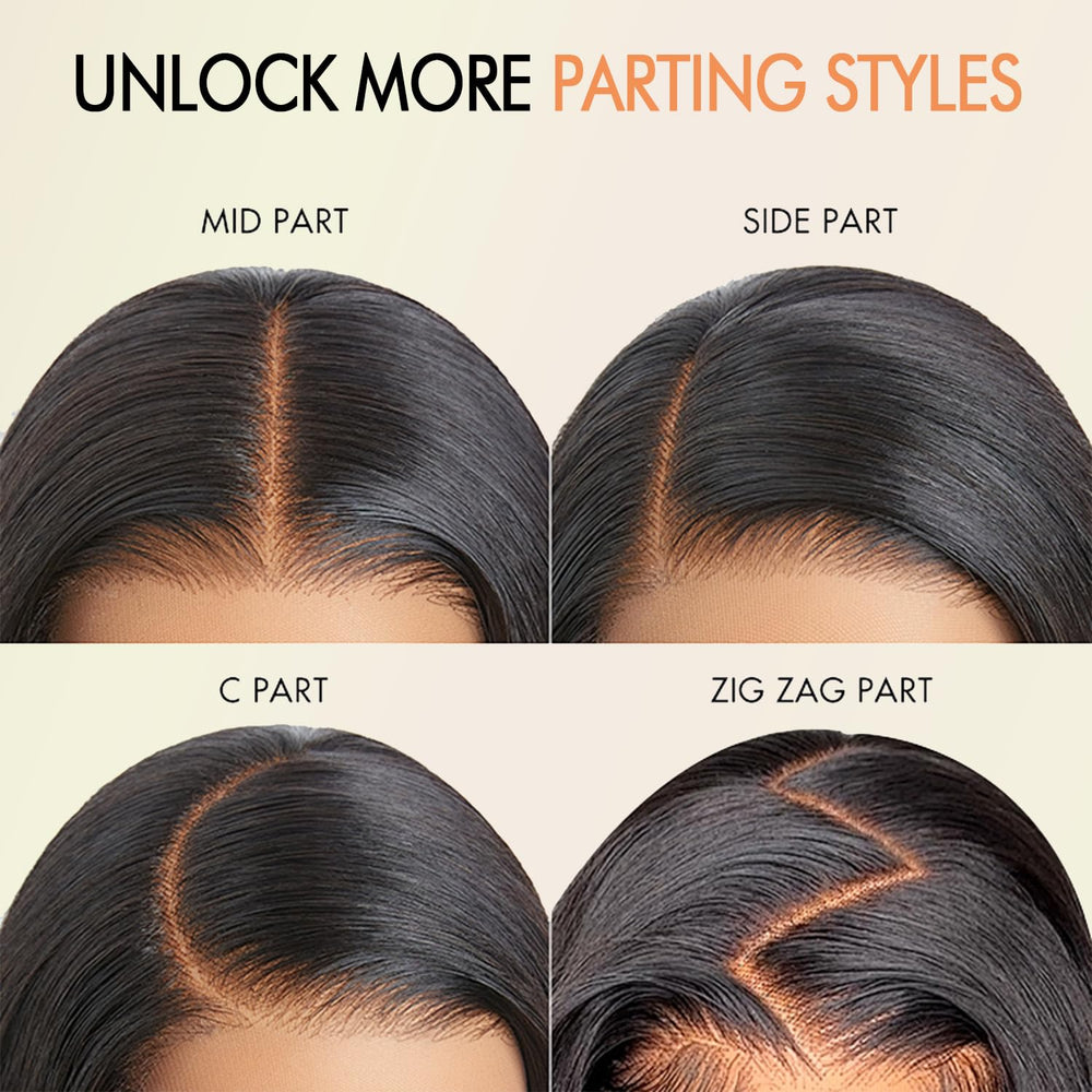 eddfine model wearing glueless wig for natural movement without glue