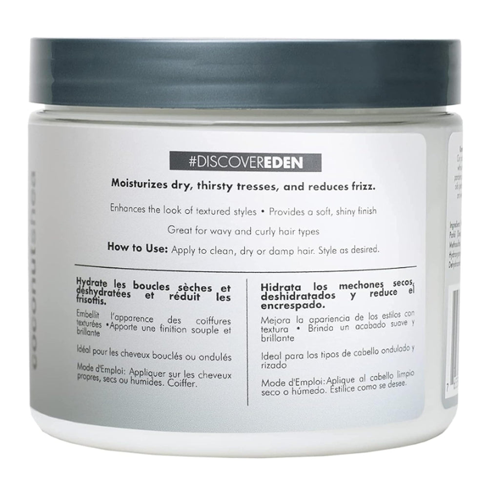 EDEN BodyWorks Coconut Shea Pudding Soufflé tub label highlights nourishing ingredients.