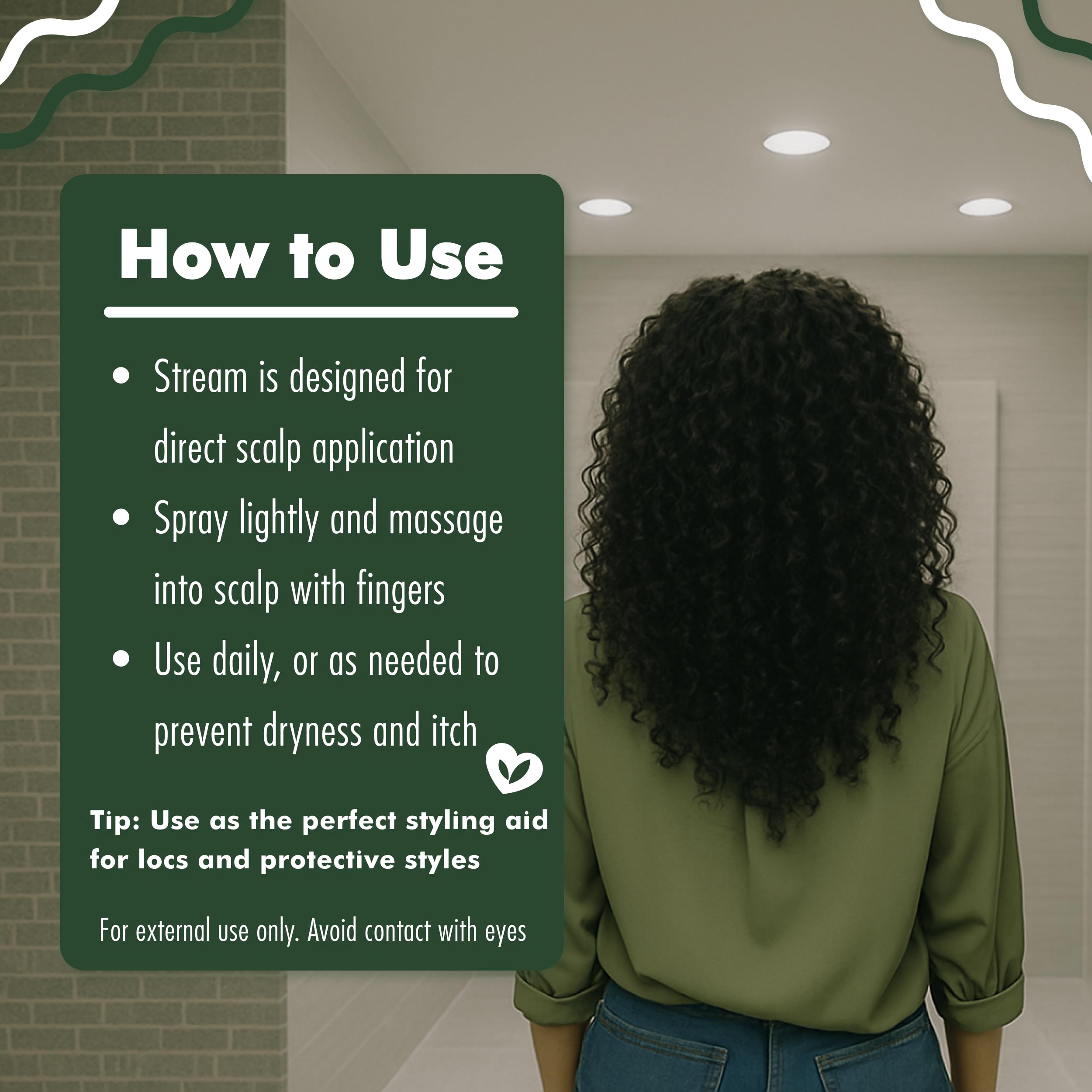 EDEN BodyWorks Peppermint Tea Tree Hair Oil on-curls adds natural shine without heaviness.