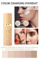 EdenEdges 4-in-1 foundation swirl application captures seamless blending and natural finish.