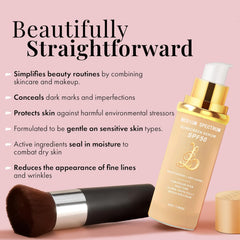 EdenEdges SPF50 swatch highlights sun protection while matching your complexion.