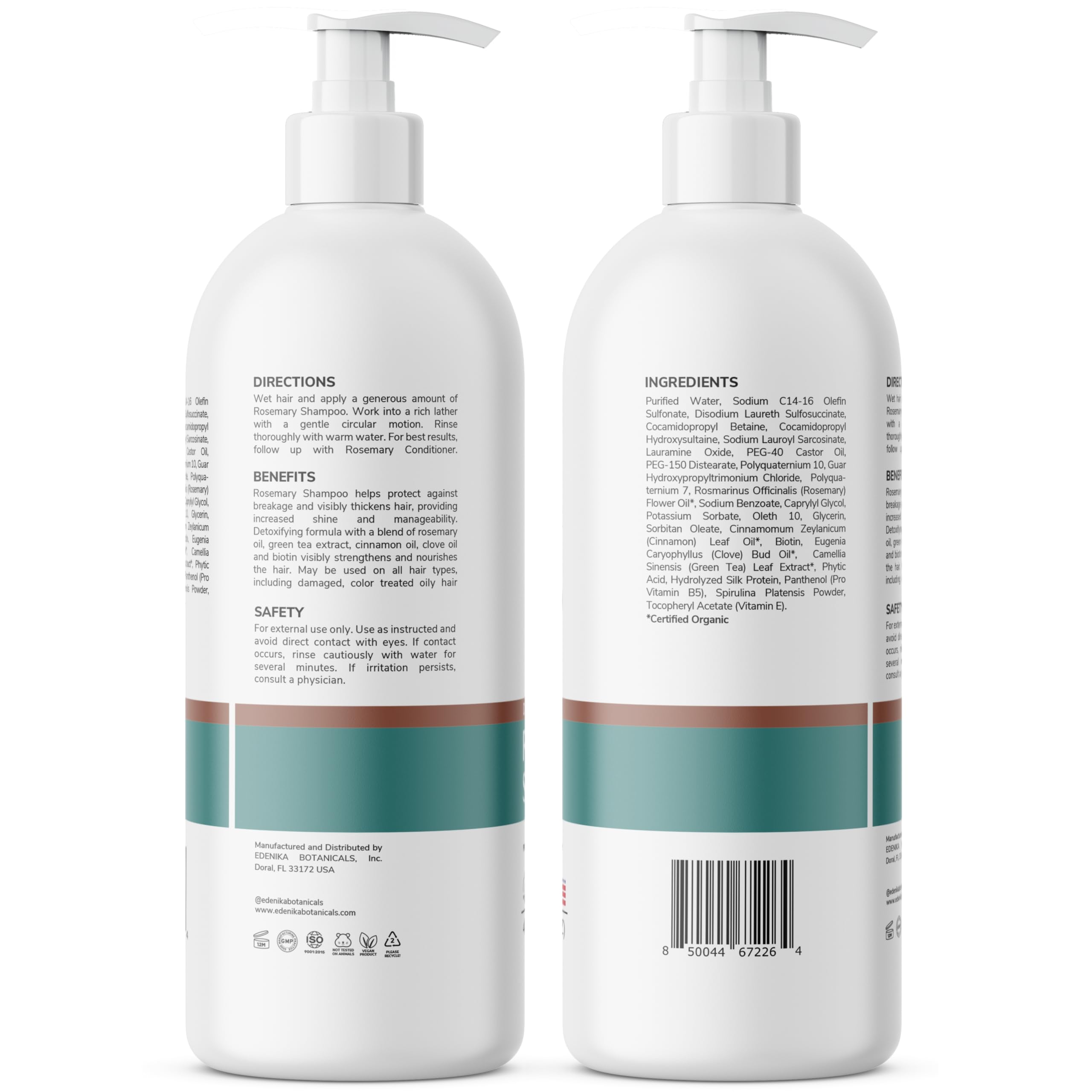 Bathroom shelf featuring Edenika Botanicals shampoo signaling safe, sulfate-free care for all hair types