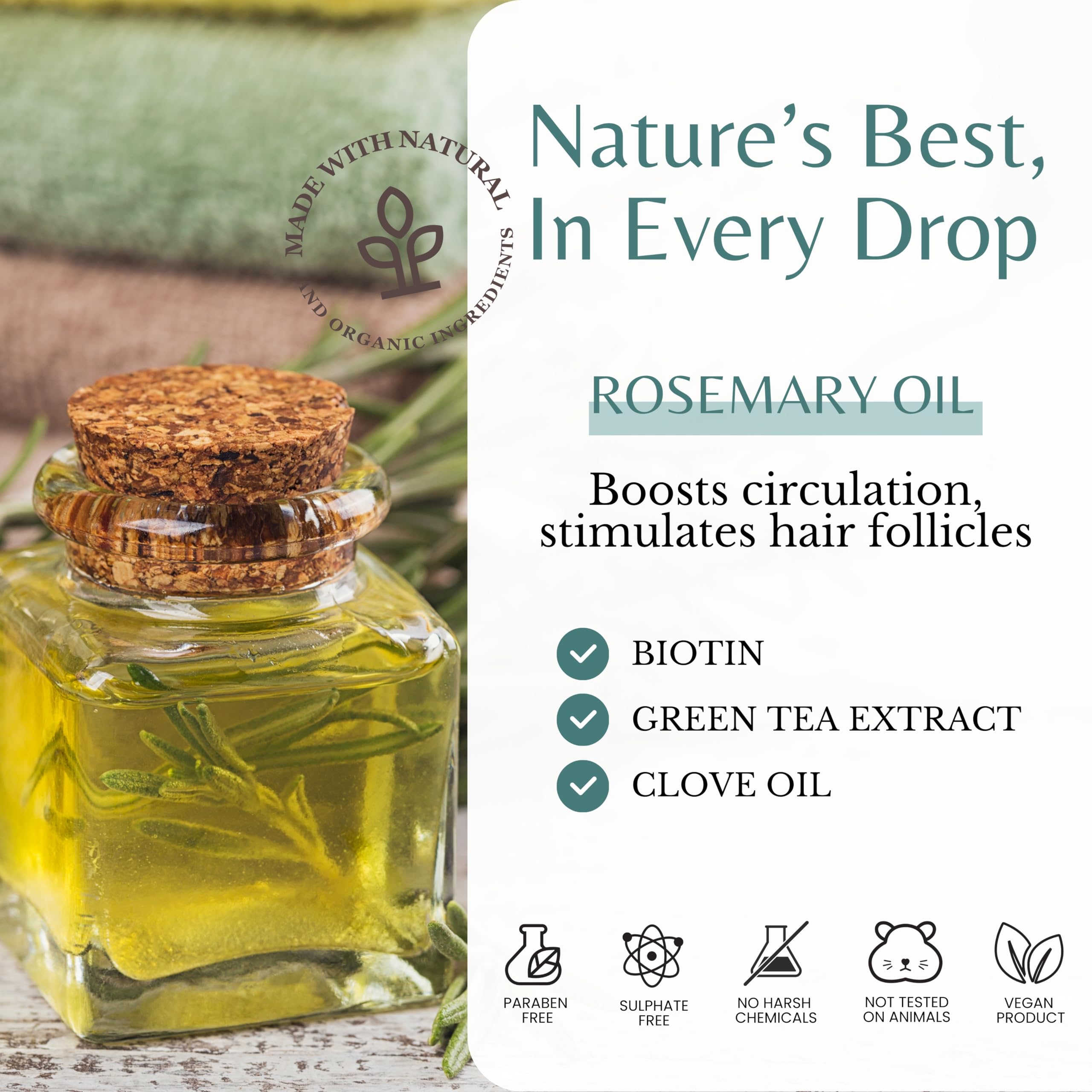 Edenika Botanicals Rosemary Shampoo lather showing its cleansing properties.
