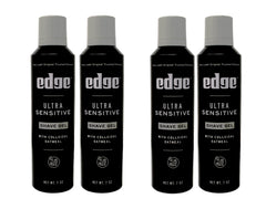 Edge Shave Gel Ultra Sensitive fragrance-free label close-up emphasizes no dyes or parabens.