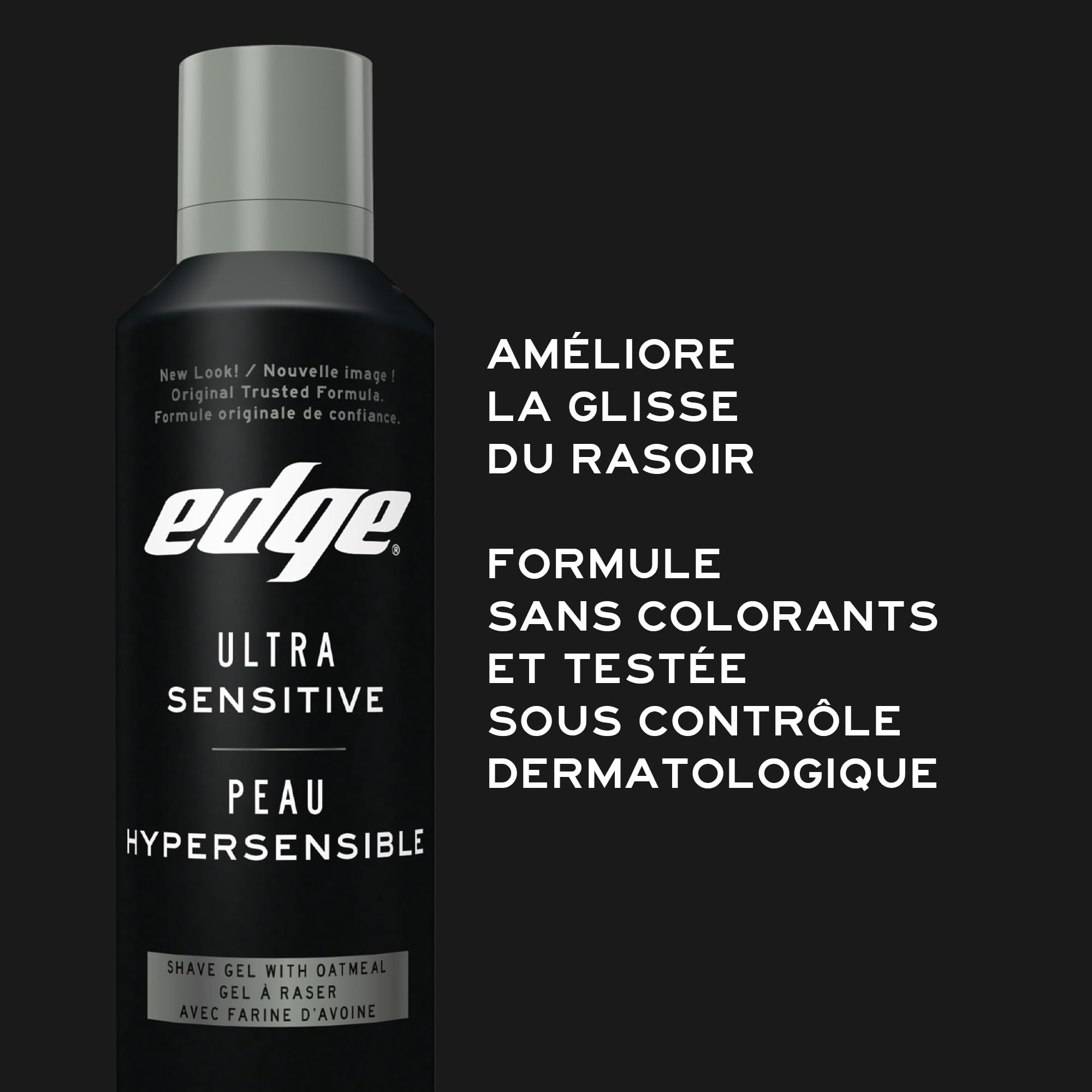 Edge Ultra Sensitive Skin Unscented Shaving Gel 198g skin-application on palm for sensitive skin protection.