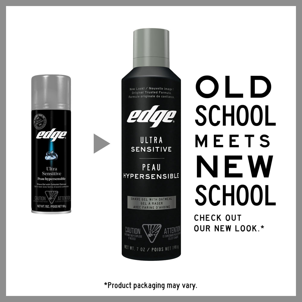 Edge Ultra Sensitive Skin Unscented Shaving Gel 198g squeeze-tube for easy, mess-free application.
