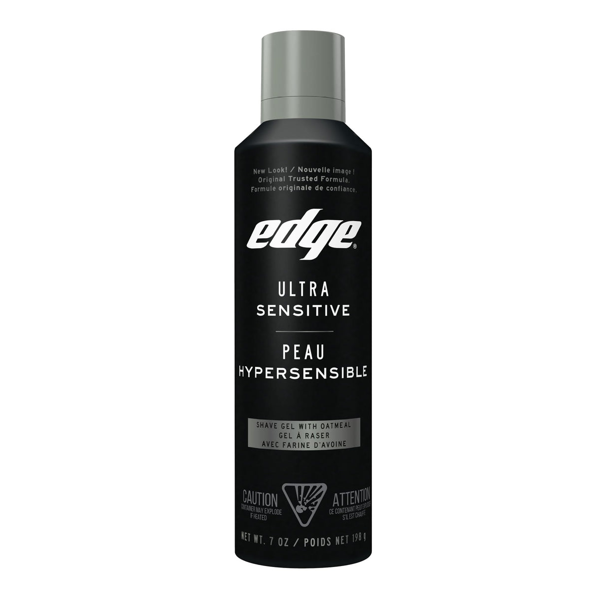 Edge Ultra Sensitive Skin Unscented Shaving Gel 198g tube front view for smooth razor glide.