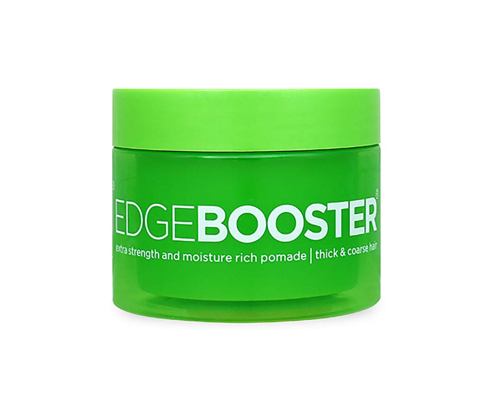 Edge Booster Style Factor pomade jar front with emerald packaging for strong hold on thick hair