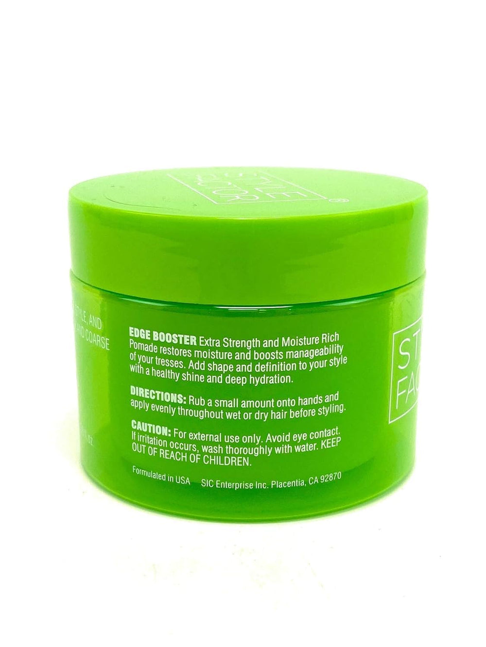 Edge Booster packaging back shows 3.38 oz size for daily use