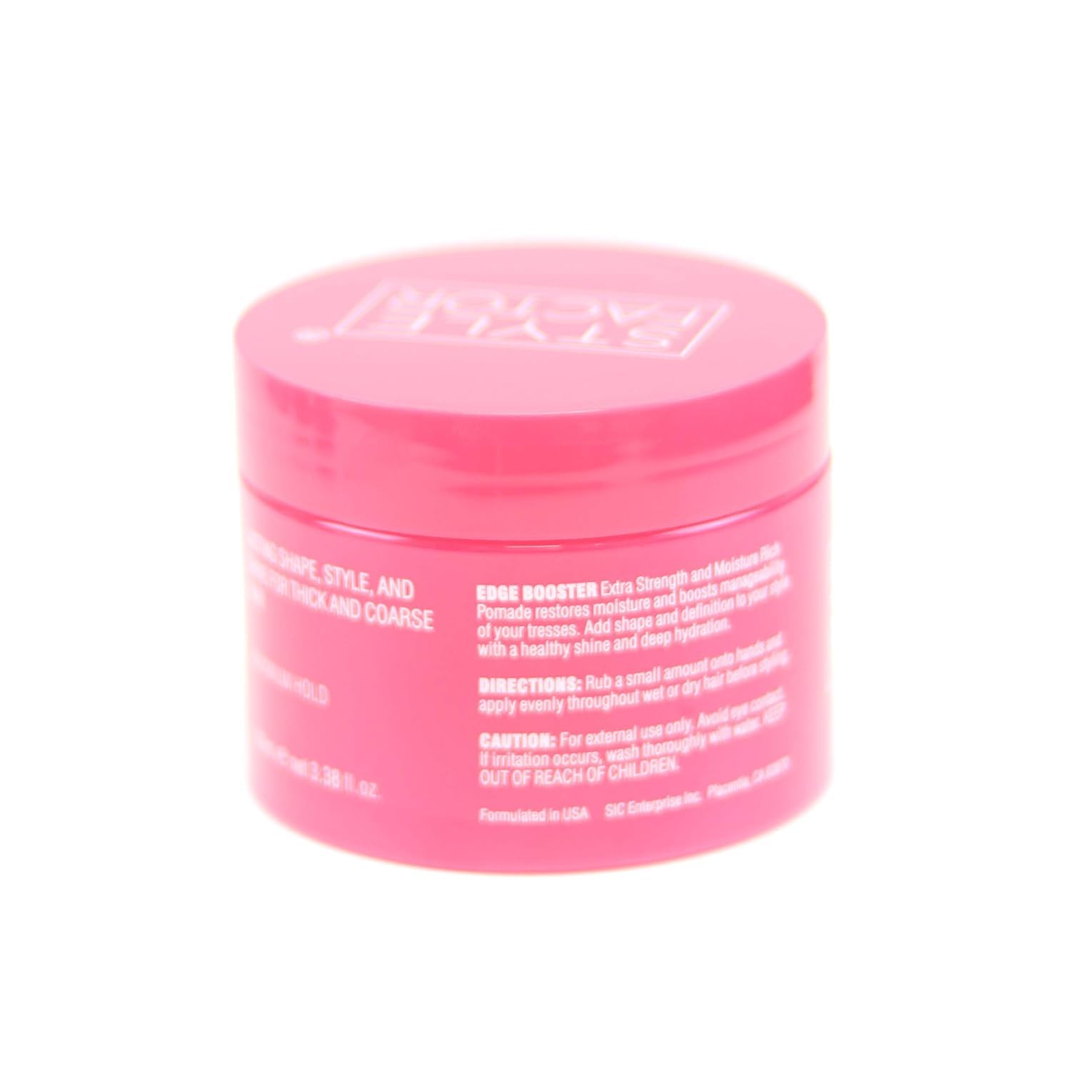EDGEBOOSTER Style Factor Pomade on hair delivers sleek, defined texture.