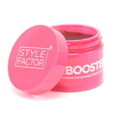 EDGEBOOSTER Style Factor Pomade packaging in pink-beryl theme highlights oil-based formula.
