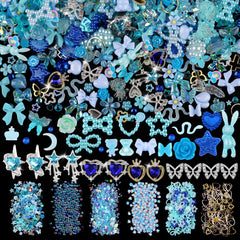 editTime 650pcs mixed 3D nail charms kit with diverse shapes for chic DIY nail art