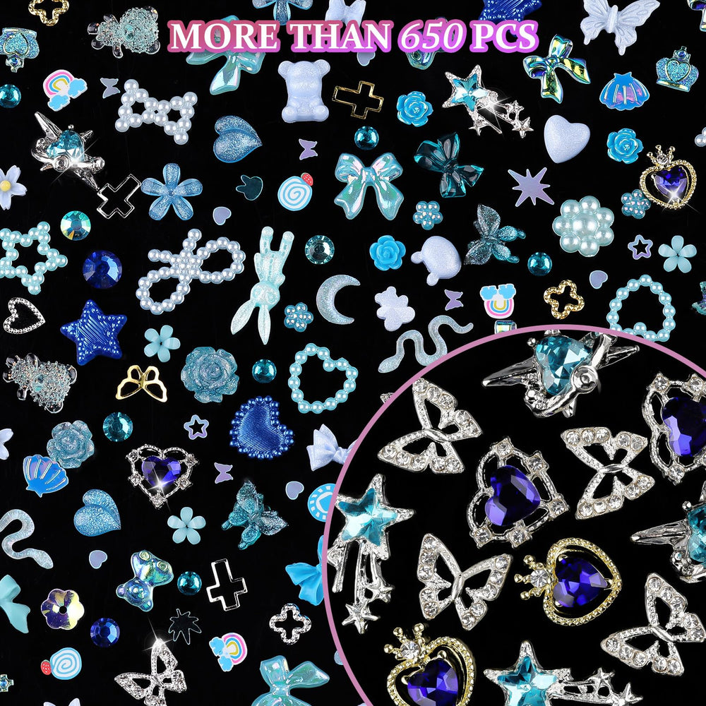 editTime resin star charms blue spark imagination in nail art