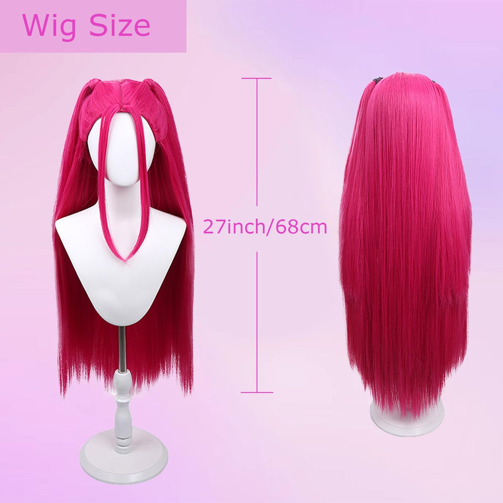 Edivd Kids Hot Pink Wig care tips with mild shampoo for maintenance.