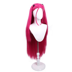 Edivd Kids Hot Pink Wig length around 27 inches for dramatic styling.