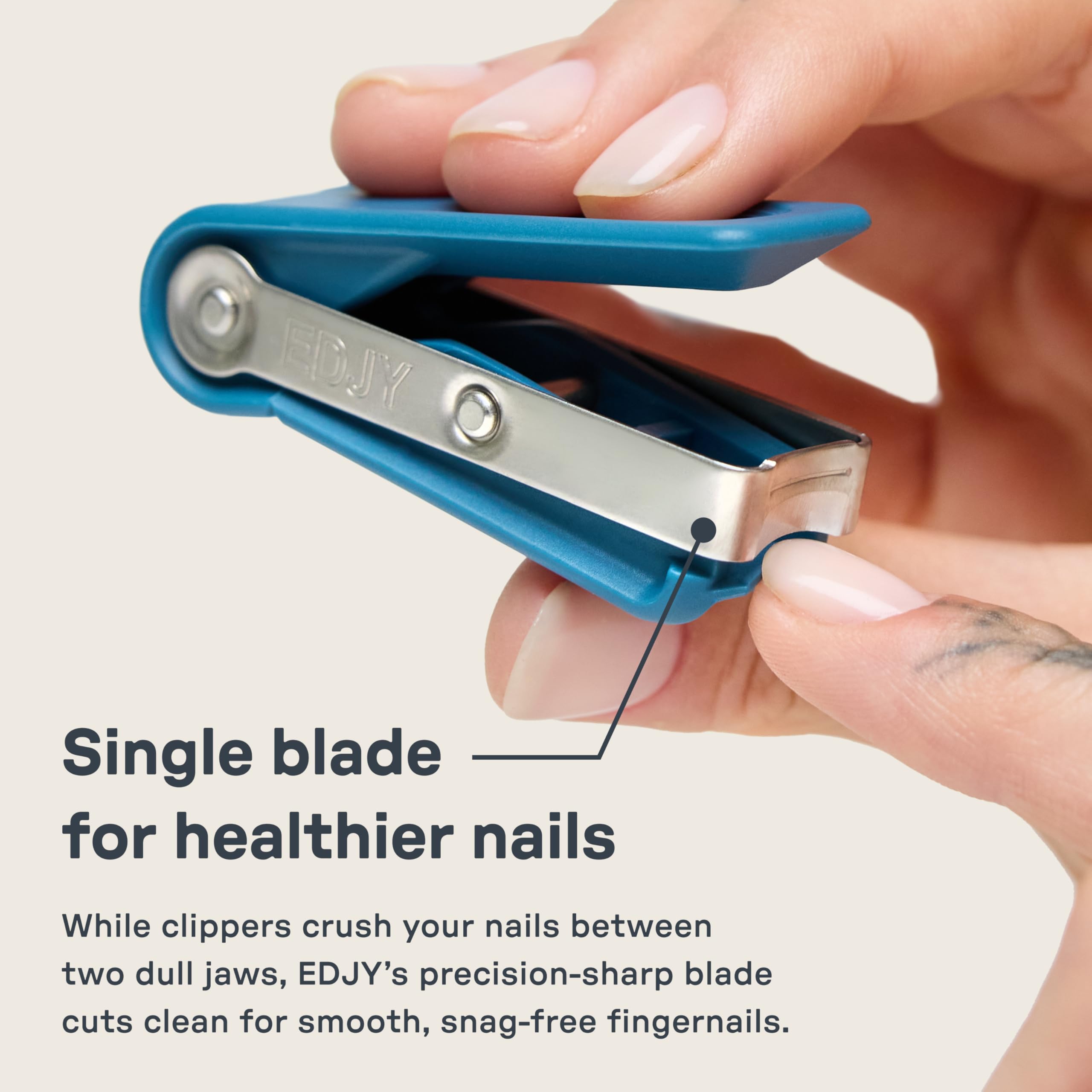 EDJY fingernail cutter ergonomic lever design for comfortable trimming