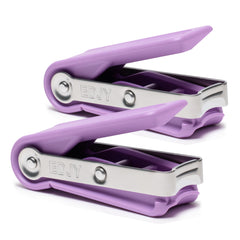 EDJY fingernail cutter lilac outer packaging highlights compact 2-pack convenience